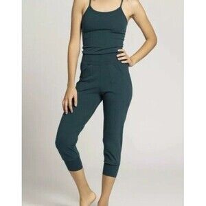 Ripple Yoga Romper Jumpsuit Activewear One Piece Dark Green XL Women’s